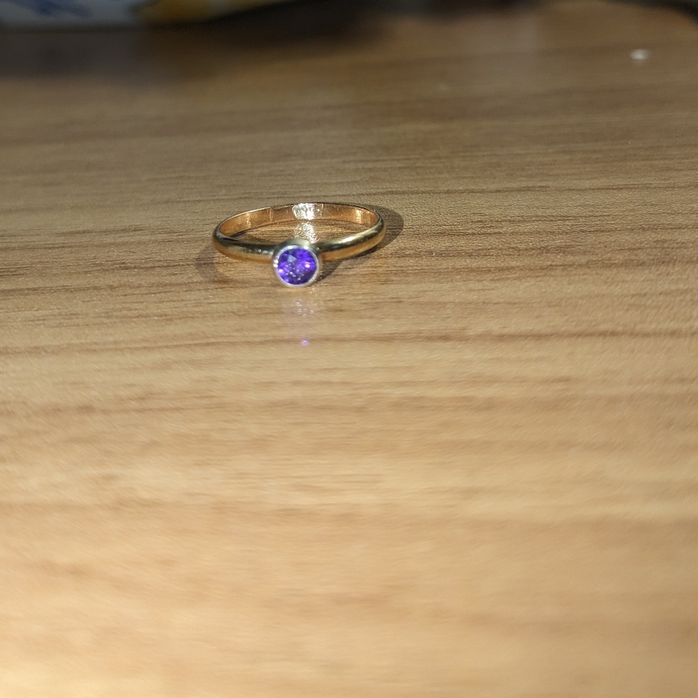 size 4-4.5 cute purple and gold ring